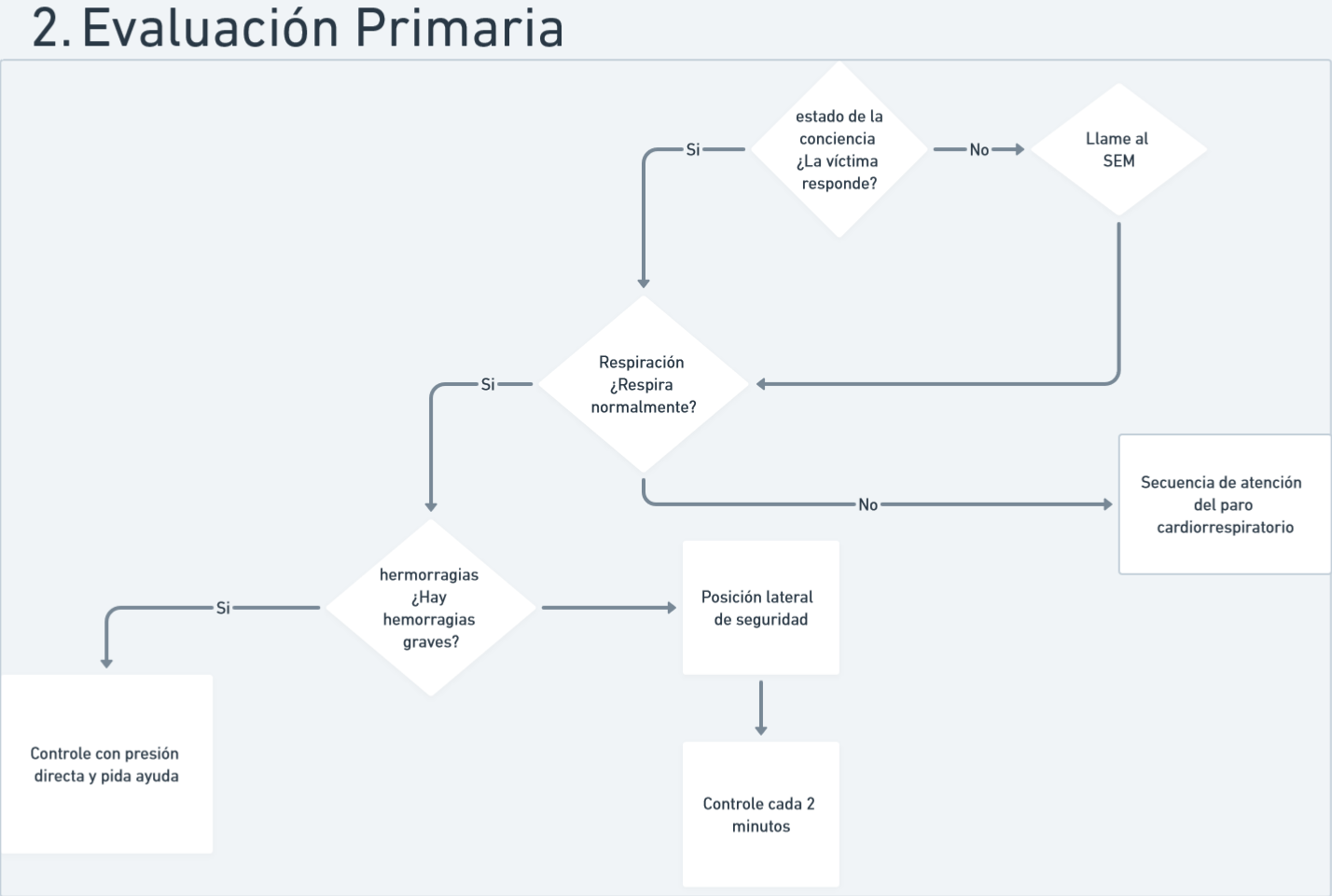 Primeros Auxilios: Evaluación Primaria y Secundaria - Algoritmo de la evaluación primaria